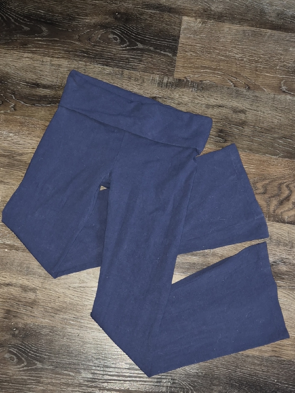 💚PINK Victoria's Secret Navy Fold-Over Waist Leggings